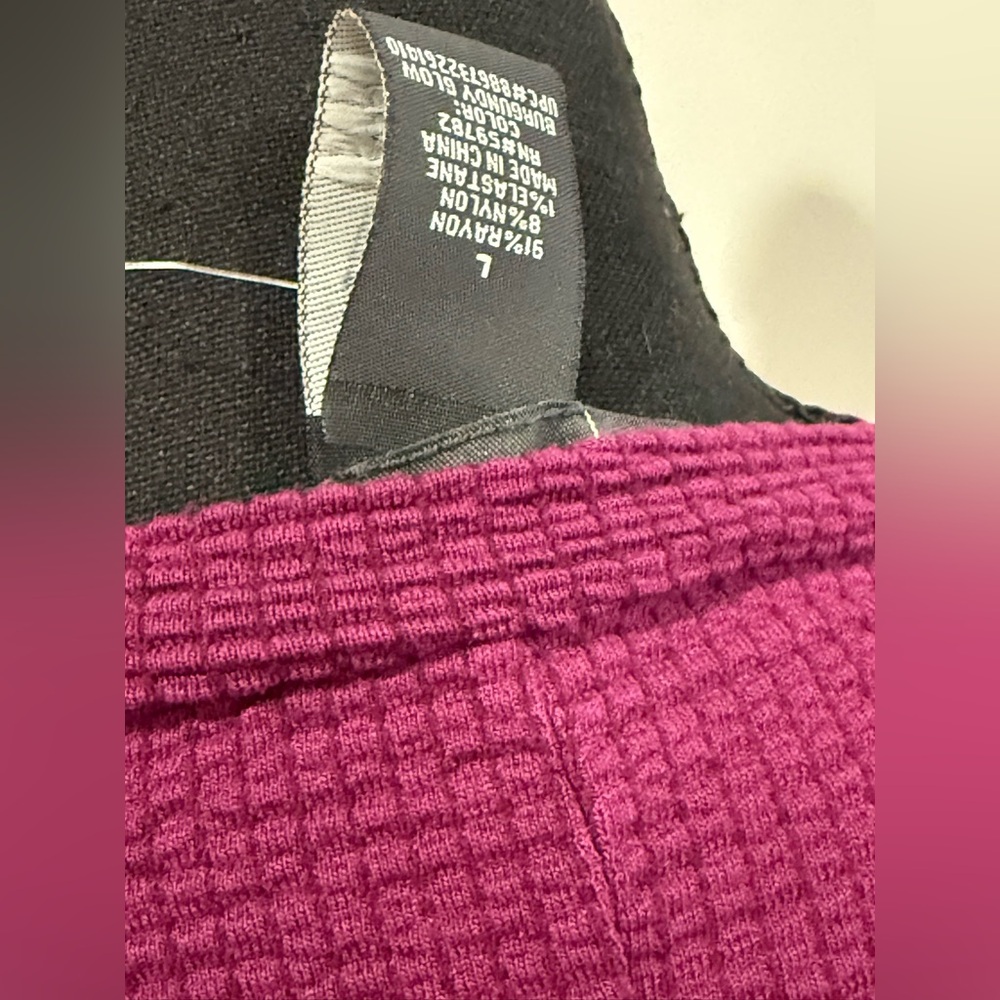 New Adrianna Papell L V-Neck Long Sleeve Sweater in Purple 019 - Picture 6 of 8